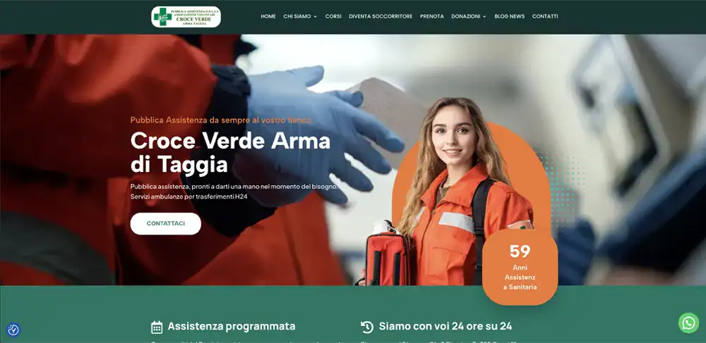 realizzazione siti web croce verde Arma Taggia