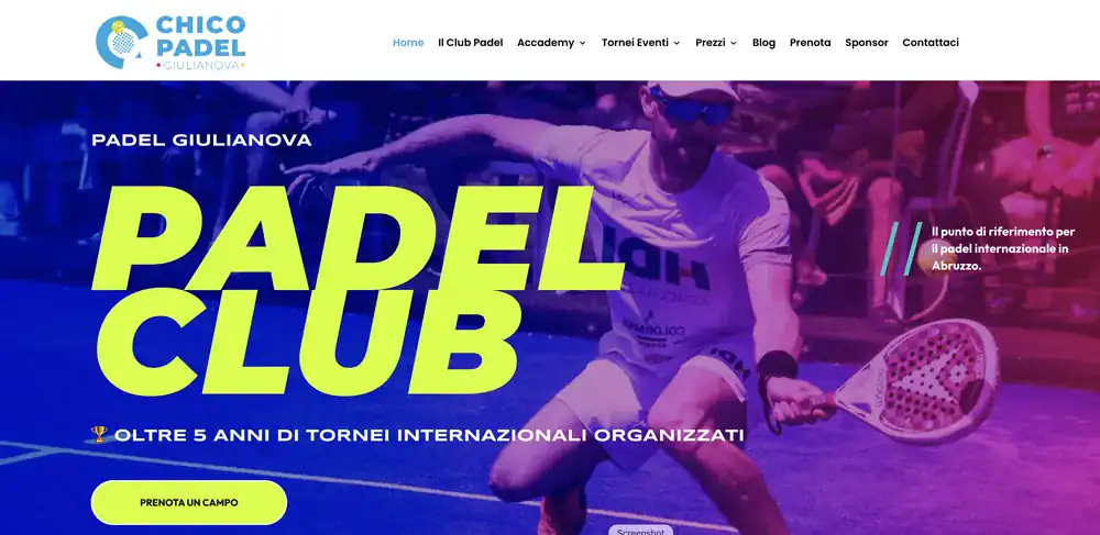 realizzazione sito web Padel